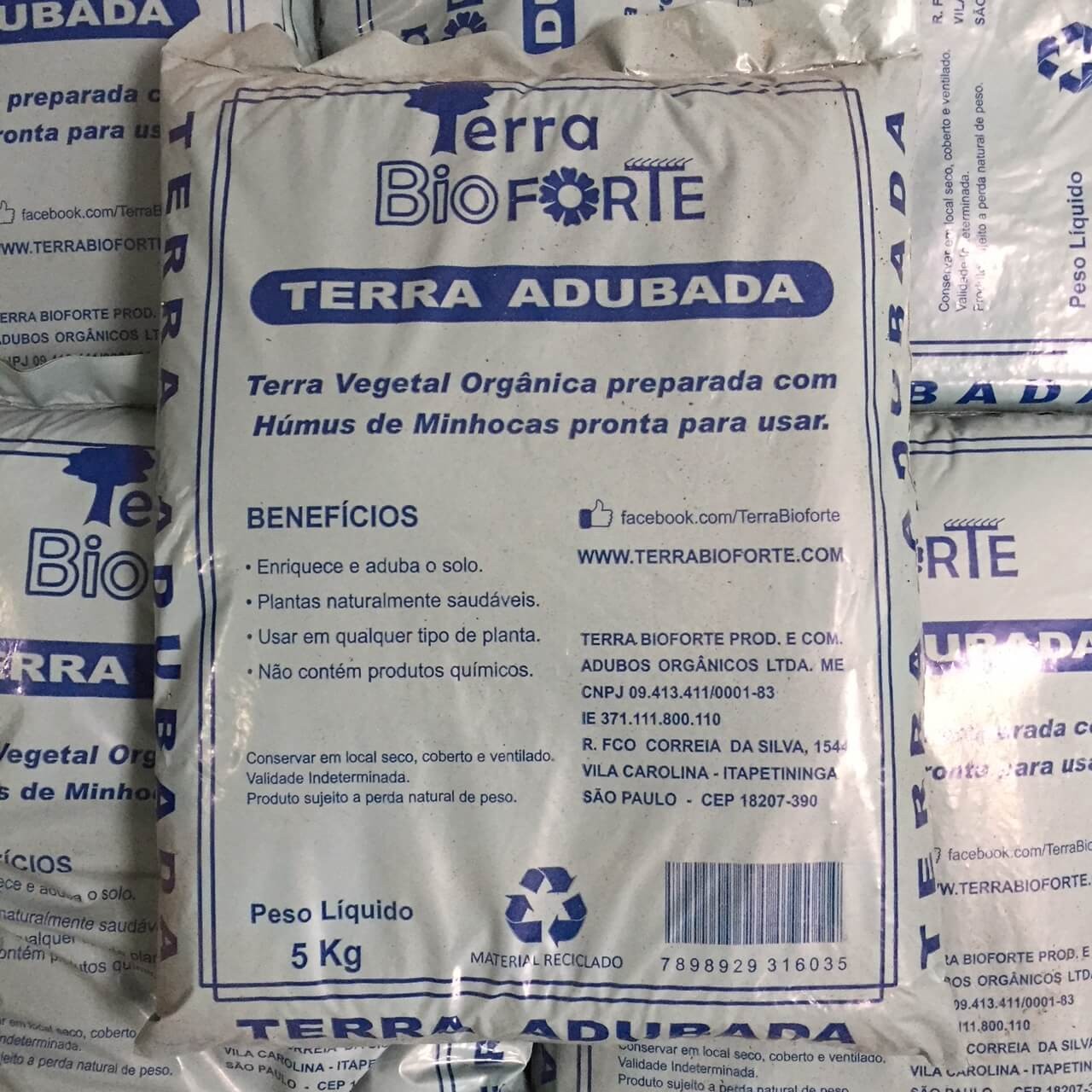 Terra Vegetal Adubada BioForte 5 Kg